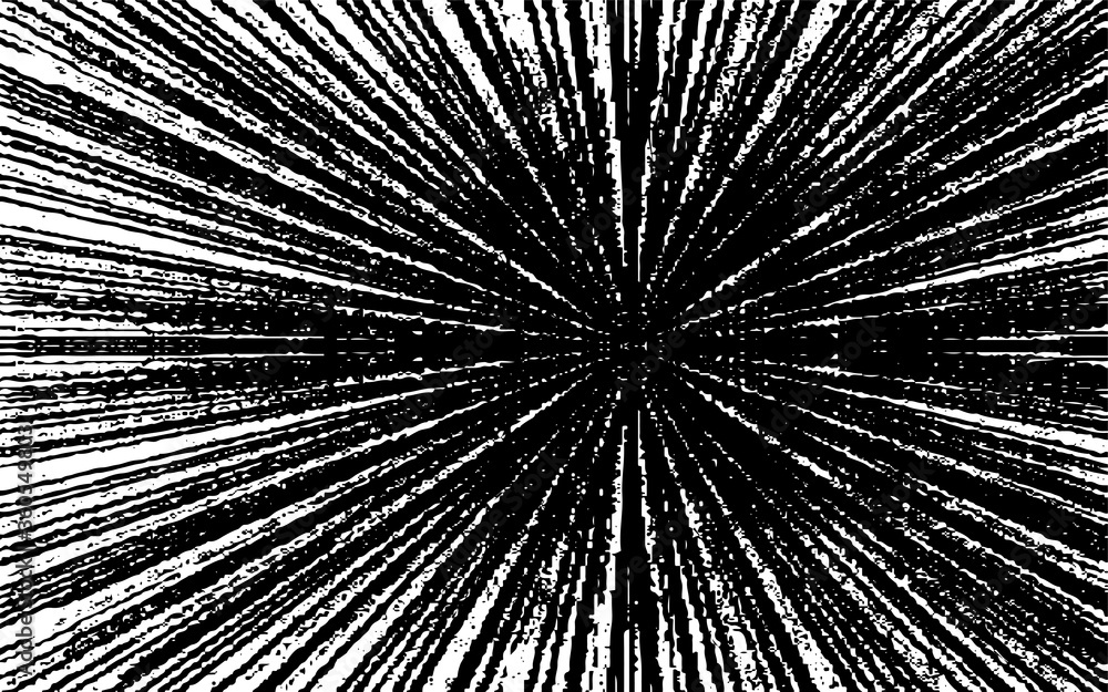 Obraz premium Circular starburst explosion texture. Distressed uneven grunge background. Abstract vector illustration. Overlay to create interesting effect and depth. Isolated on white background.