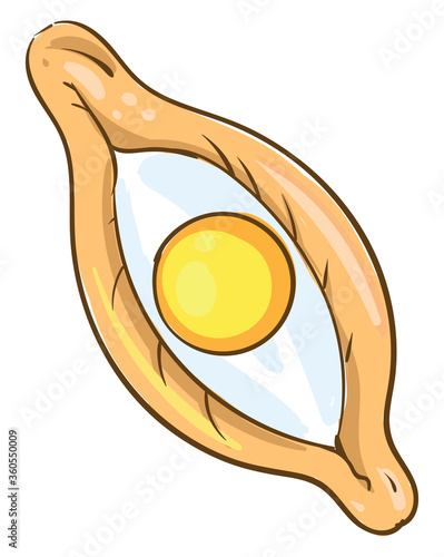 Khachapuri Ajarian, illustration, vector on white background