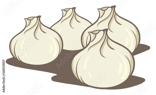 Khinkali food, illustration, vector on white background