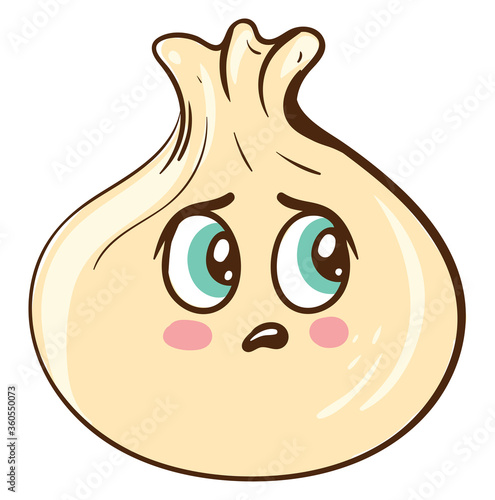 Sad khinkali, illustration, vector on white background