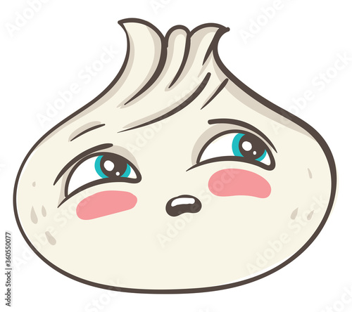Sad khinkali, illustration, vector on white background
