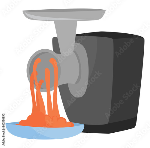 Meat grinder, illustration, vector on white background