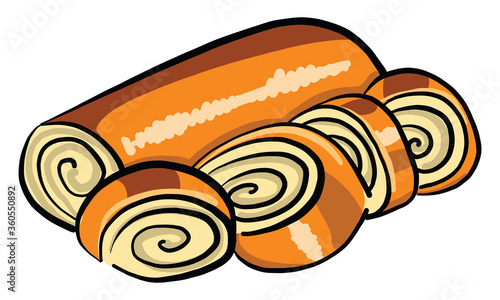Meatloaf, illustration, vector on white background