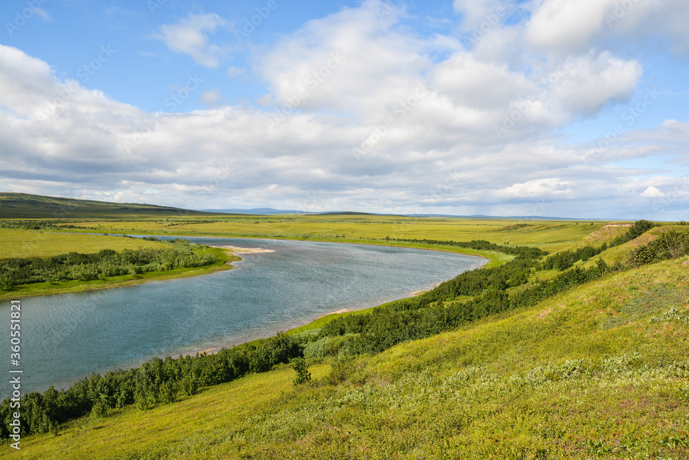 The river in the tundra of the Yamal.