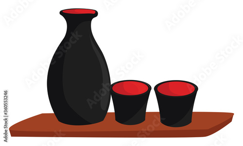 Sake, illustration, vector on white background