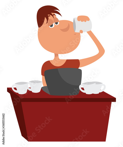 Sleepless night, illustration, vector on white background