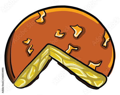 Tortila pie, illustration, vector on white background