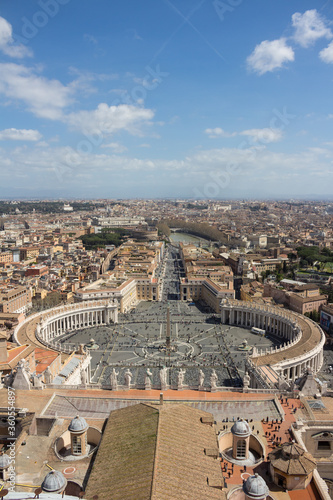 View of St. Peter's square from the observation deck of the dome of St. Peter's Cathedral. Vatican. © Elena
