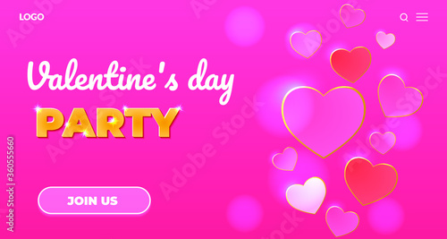 the first page of the presentation of the party Valentine's Day, EPS 10