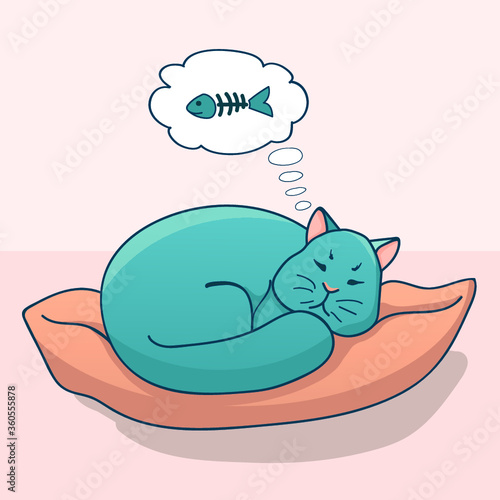 the cat sleeping on a pillow