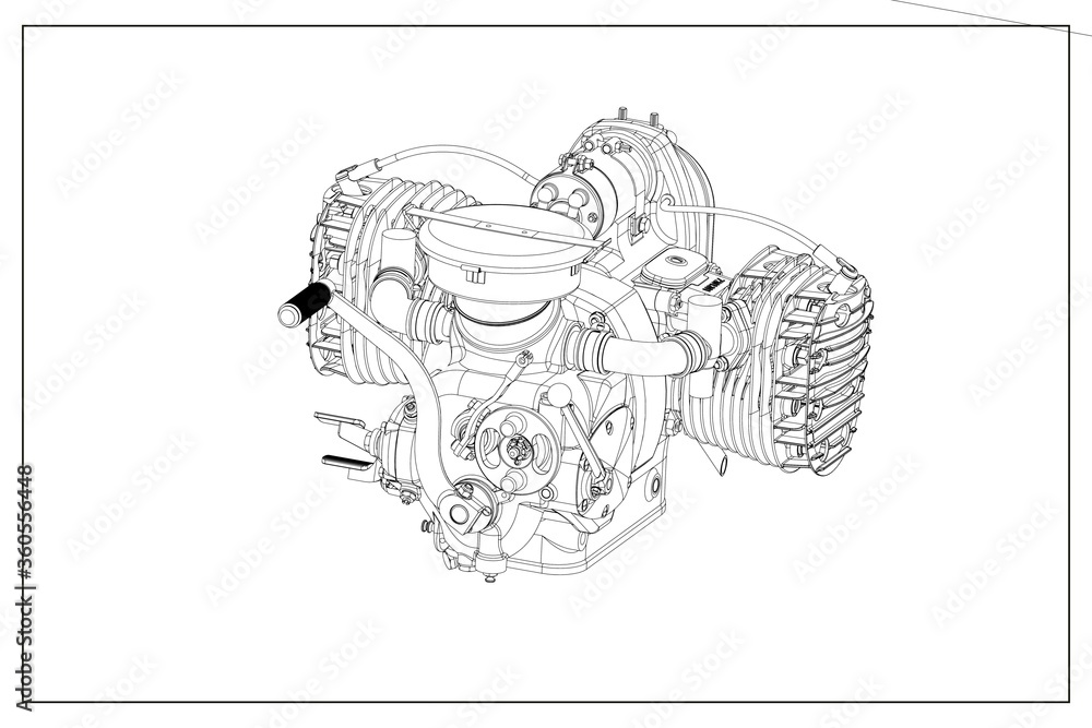 Design of a motorcycle combustion engine.