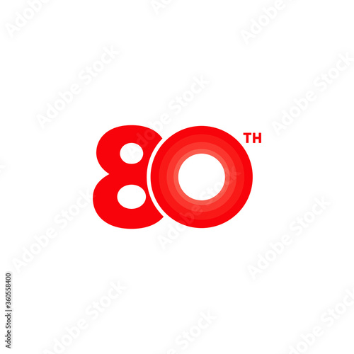 80 years anniversary pictogram vector icon, 80th year birthday logo label