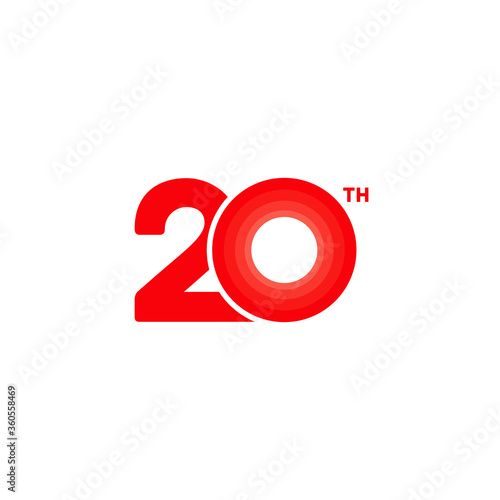 20 years anniversary pictogram vector icon, 20th year birthday logo label