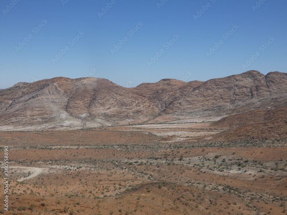 Mountain landscape of Spreetshoogte Pass between the Namib Desert with the Khomas Highland, Namibia