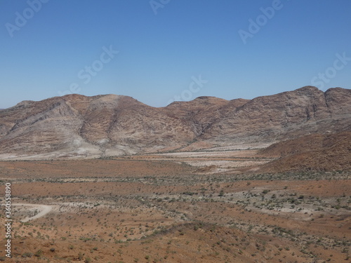 Mountain landscape of Spreetshoogte Pass between the Namib Desert with the Khomas Highland  Namibia