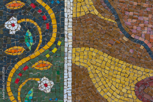 Colored stone mosaic. Beautiful background for designers.