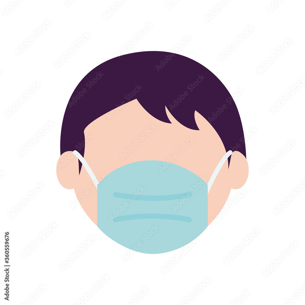 avatar man wearing medical mask, flat style avatar man wearing medical mask, flat style