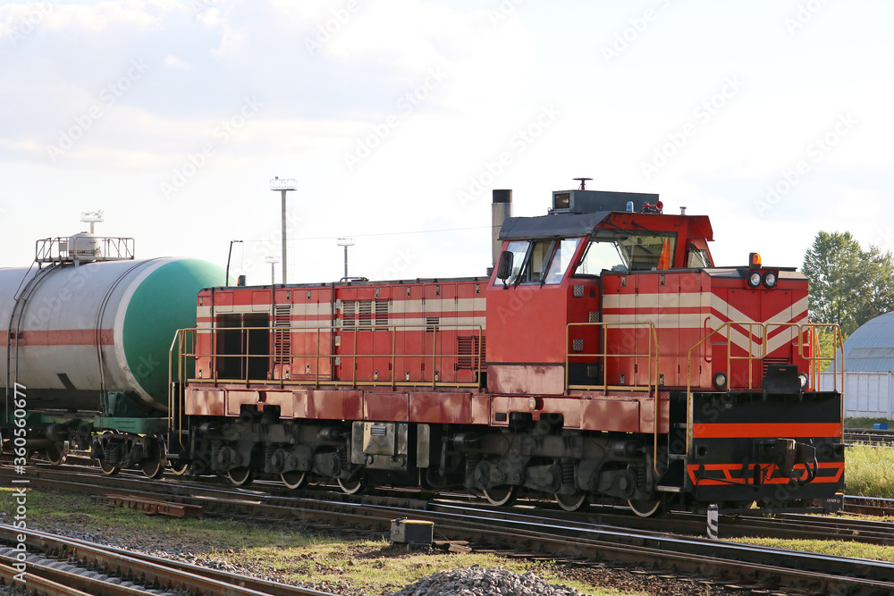 shunting diesel locomotive at a railway station shunting diesel locomotive at a railway station