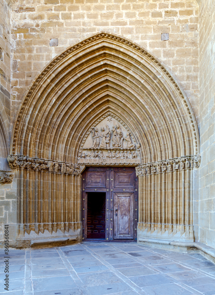 Spanish town Ujue (Uxue in Basque) fortified church in Navarre, Spain Spanish town Ujue (Uxue in Basque) fortified church in Navarre, Spain