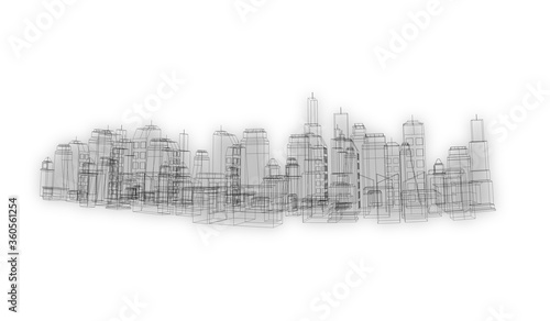 nice render 3d illustration of big city