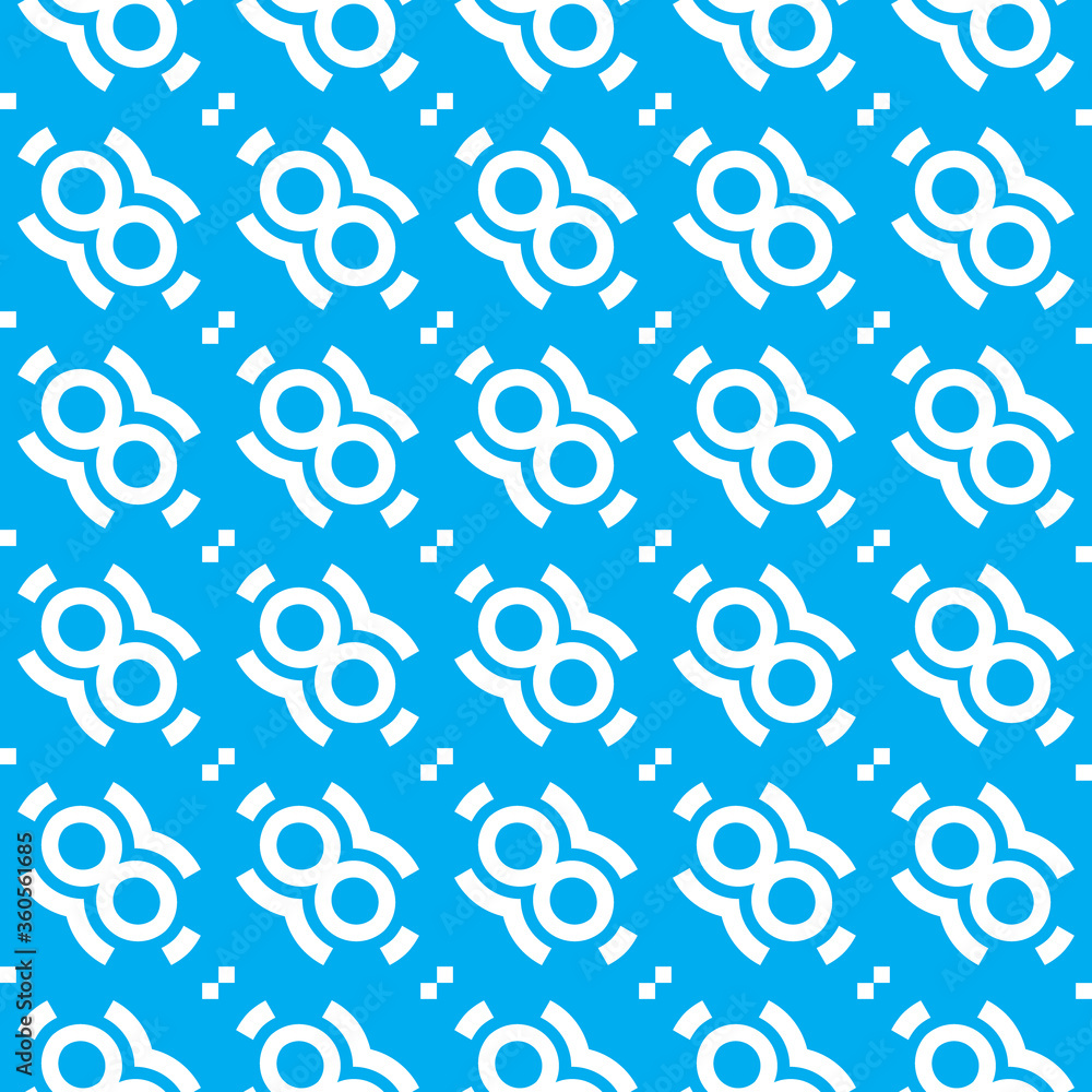 Fototapeta premium Vector seamless pattern texture background with geometric shapes, colored in blue, white colors.