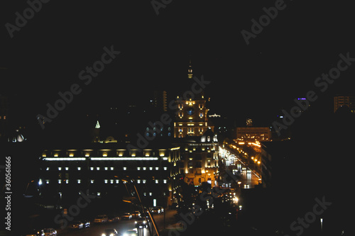 Photo of Baku night. Beautiful city. Fantastic background of Baku night.