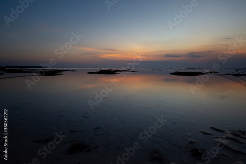 Shallow water and sand at dusk, Nusa Lembongan, Bali