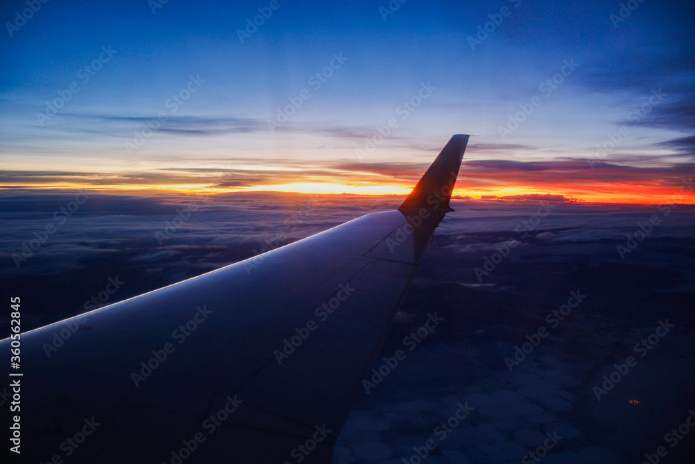Sunrise from an Airplane Window
