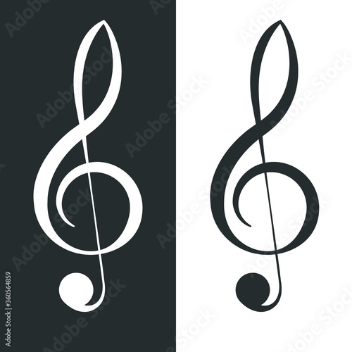 Treble clef. Classical G-clef musical notation symbol. Music icon vector illustration.