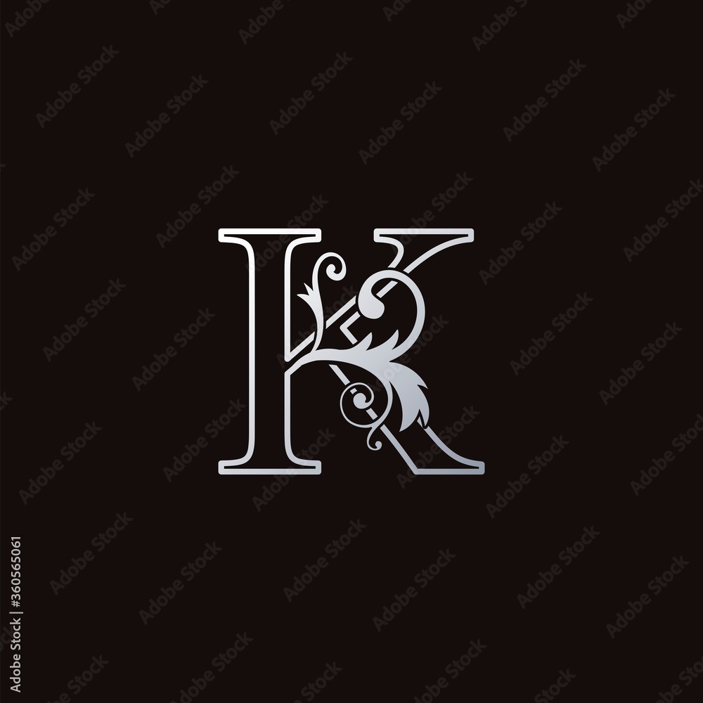 Monogram Outline Luxury Initial Letter K Logo Icon, simple luxuries business vector design Monogram Outline Luxury Initial Letter K Logo Icon, simple luxuries business vector design