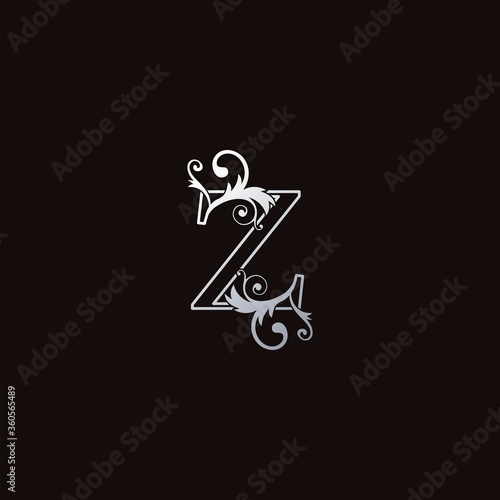 Monogram Outline Luxury Initial Letter Z Logo Icon, simple luxuries business vector design