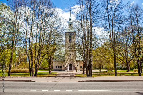 Church of the Transfiguration. Architect: Joseph Stenbeck. Square Victory. Zelenogorsk. The resort area, St. Petersburg. Russia photo