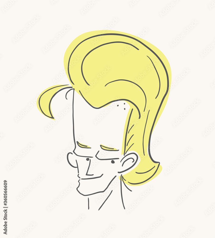 Design of cute blond man face Design of cute blond man face