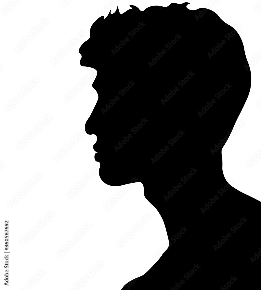 male profile picture, silhouette. Of the page, Model, businessman, face profile, handsome man, boy