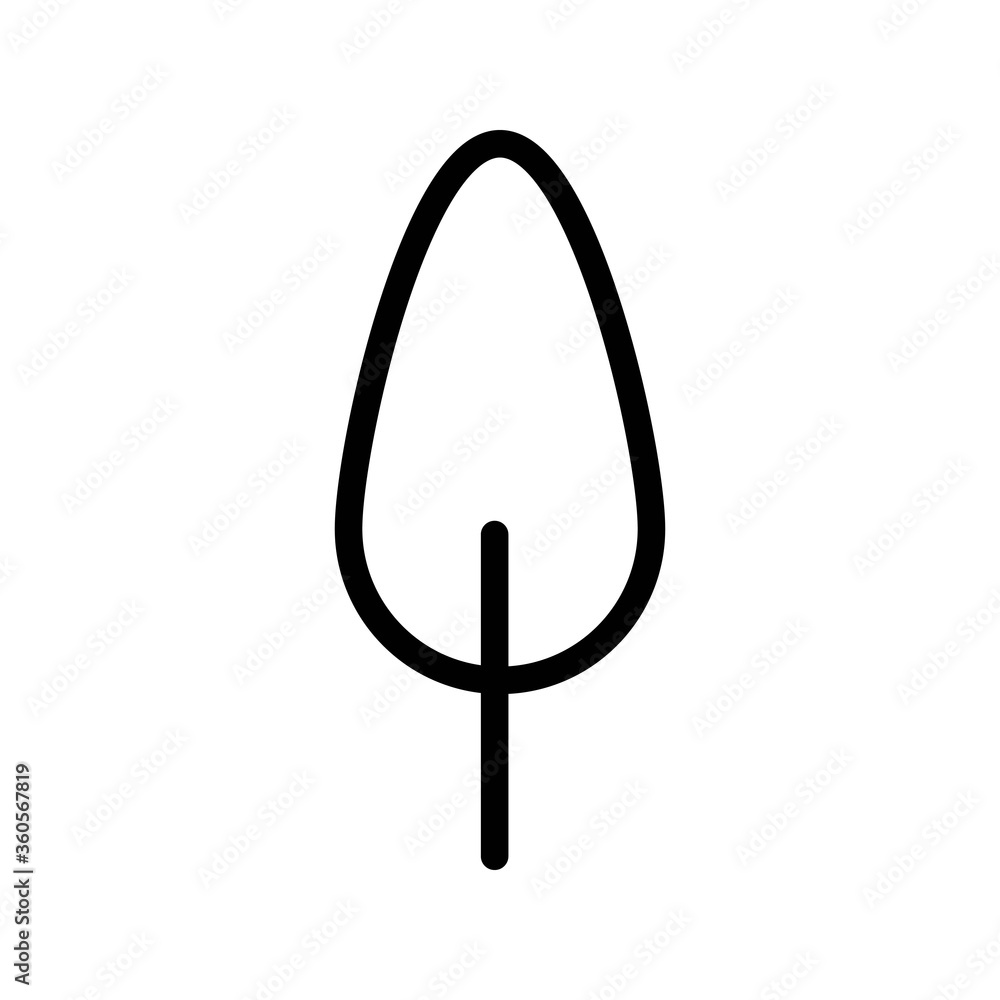 Simple tree icon illustration in line design style isolated on white background. Simple tree icon illustration in line design style isolated on white background.