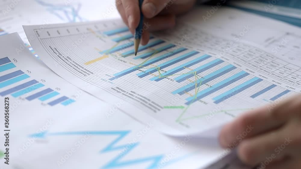 Analysis of business charts in the office Analysis of business charts in the office