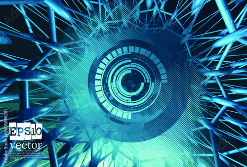 Technology concept background ready for presentation, vector 3d illustration