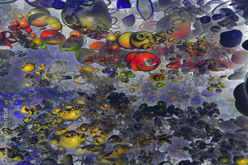 3D render. The embossed background texture, 3d illustration, volumetric drawing. Textures for the design. Three-dimensional texture. 3D Fractal shape.