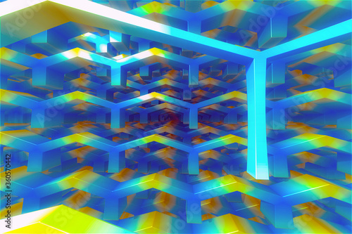 3D render. The embossed background texture, 3d illustration, volumetric drawing. Textures for the design. Three-dimensional texture. 3D Fractal shape.