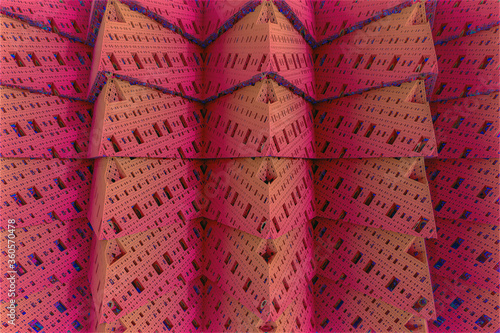 3D render. The embossed background texture, 3d illustration, volumetric drawing. Textures for the design. Three-dimensional texture. 3D Fractal shape.