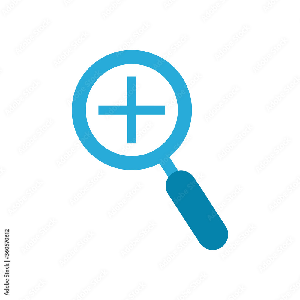 plus inside lupe flat style icon vector design plus inside lupe flat style icon vector design