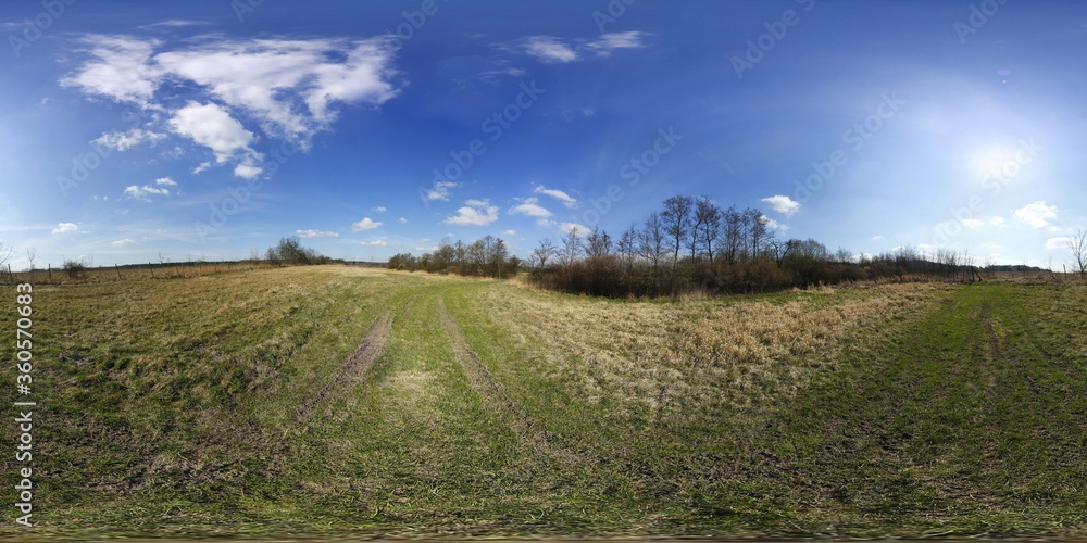 Rural Spring Landscape HDRI Panorama