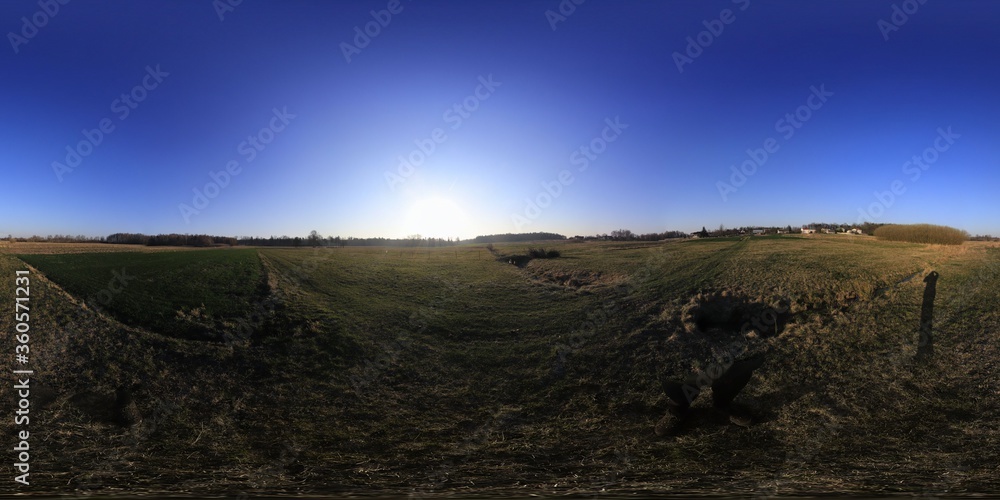 Sunrise HDRI Panorama in Rural Area