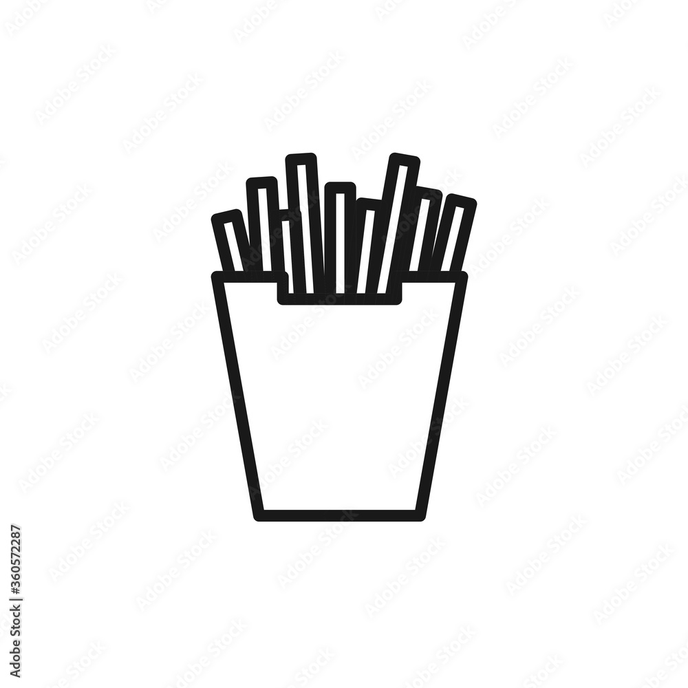 french fries line icon, vector black simple illustration