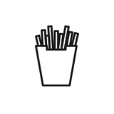 french fries line icon, vector black simple illustration