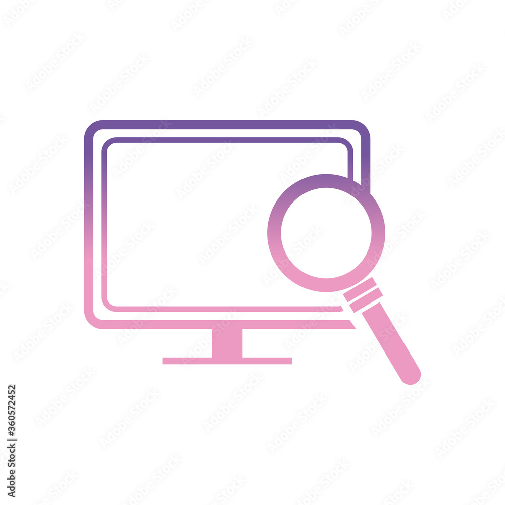 lupe with computer gradient style icon vector design lupe with computer gradient style icon vector design