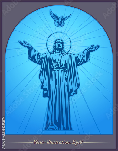 Jesus Christ, holy Spirit, blessing, Dove, Christianity, vector