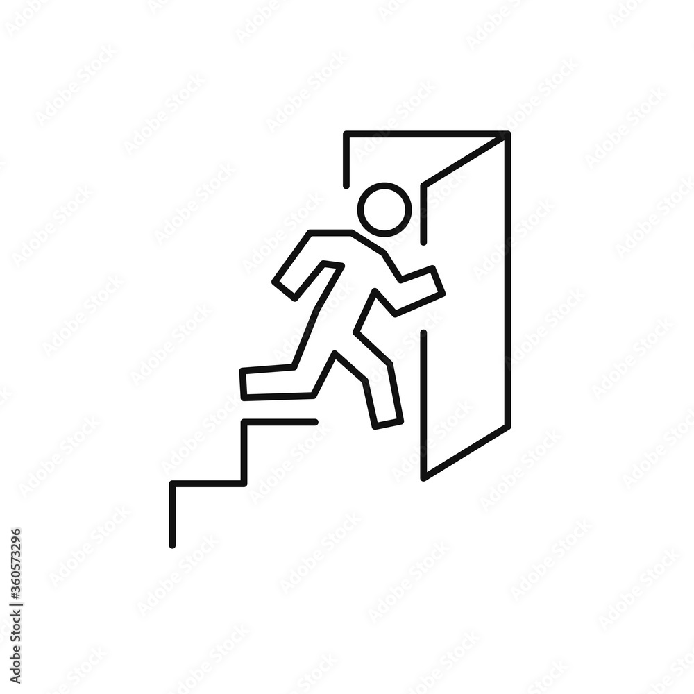 exit line icon, vector simple black illustration exit line icon, vector simple black illustration