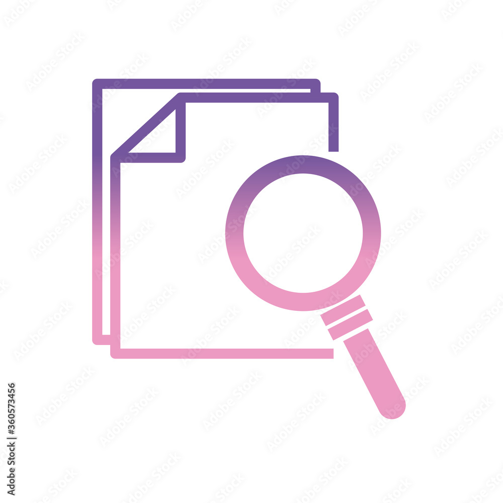 lupe with documents gradient style icon vector design lupe with documents gradient style icon vector design