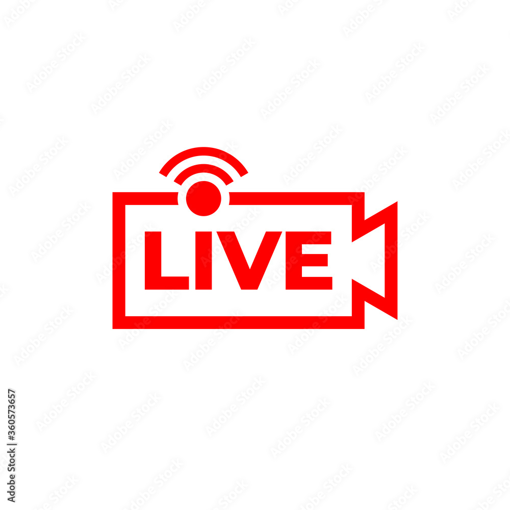 live streaming icon symbol red color live streaming icon symbol red color